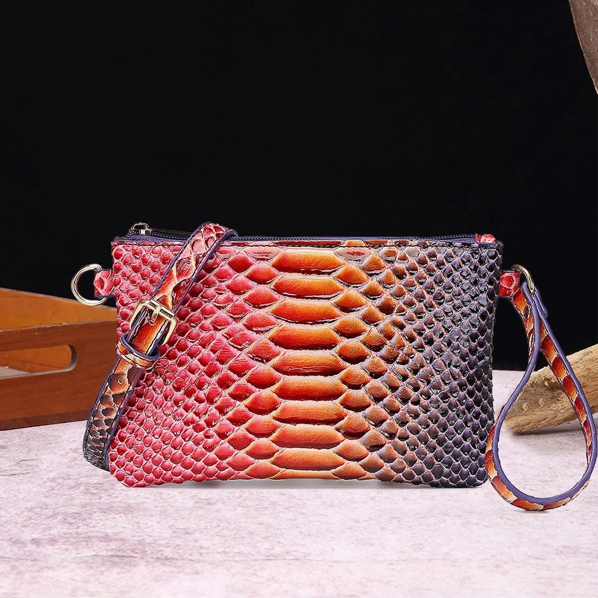 Gradient Embossed Wristlet Clutch Bag, Outdoor Portable Pouch, Lightweight Zipper Wristlet, Daily Hand Purse, Versatile Organizer Bag for Commute, Multi-Pocket Phone Card Holder, Fashionable Pouch for Outdoor Activities mbzr
