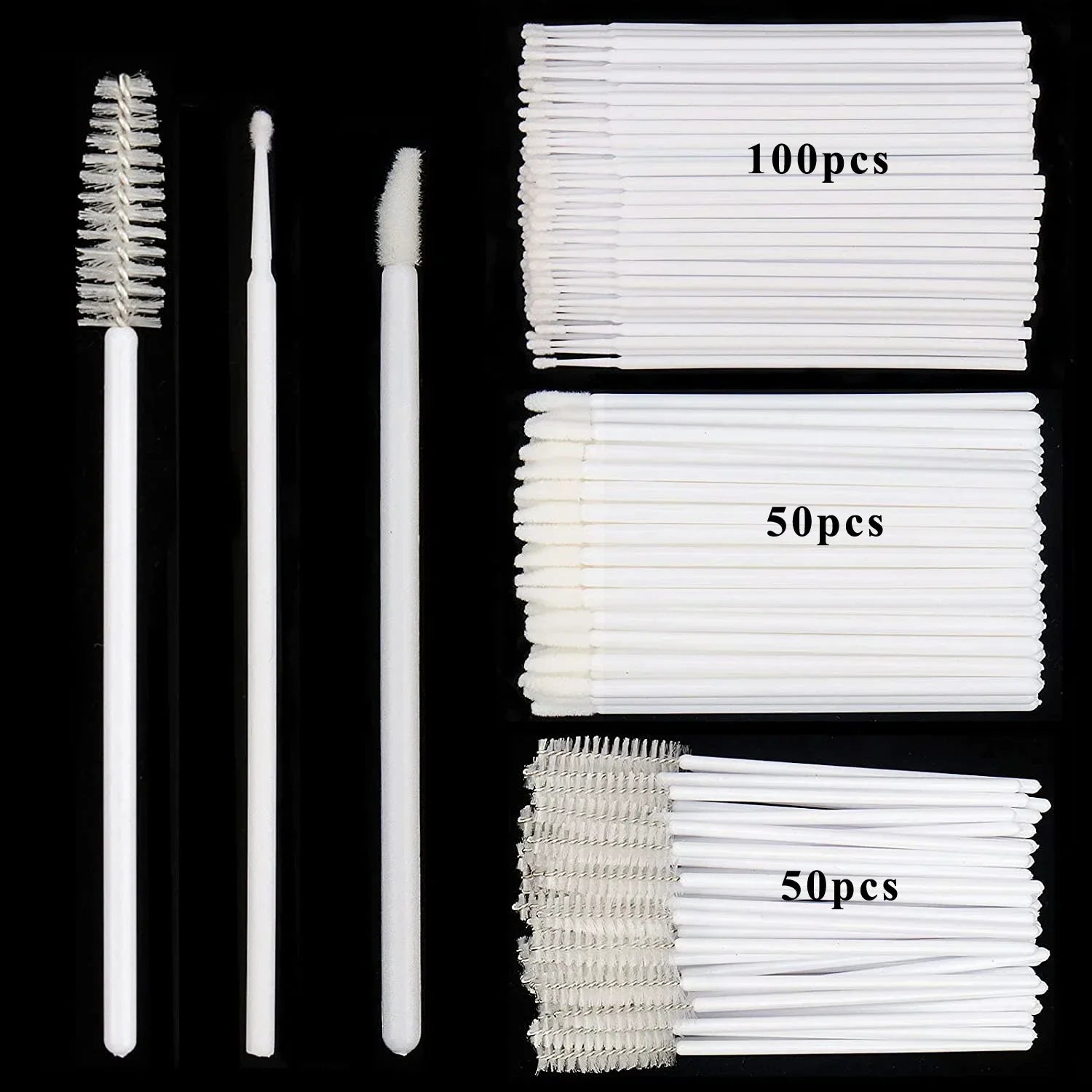 200pcs Disposable Brushes Set Mascara Wands Lip Brushes Microbrush Applicator Swab for Eyelash Extension Eyebrow Makeup Tools mbzr