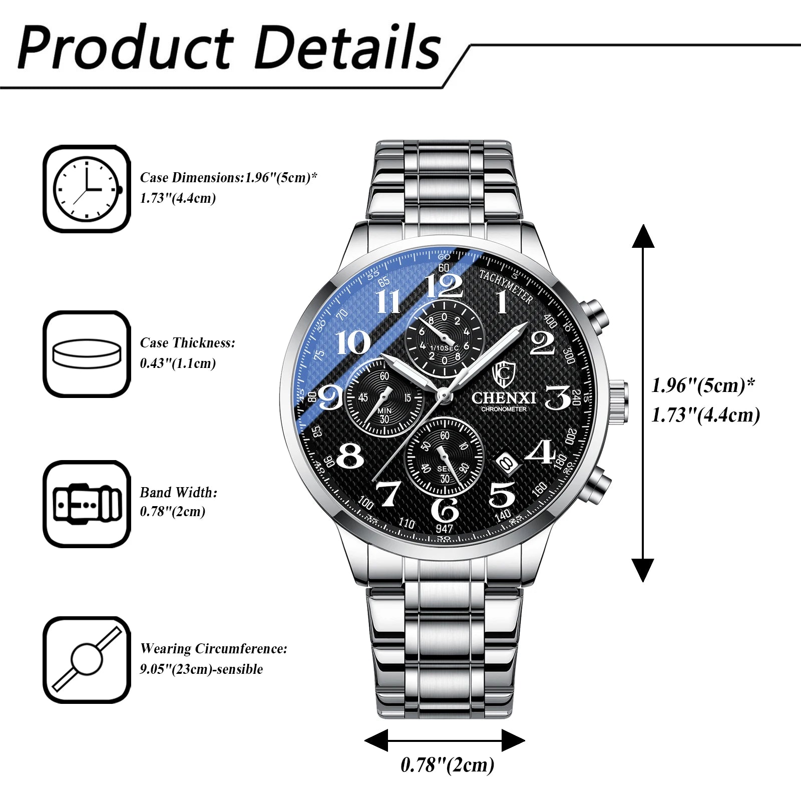 Men's Multifunctional Waterproof Quartz Watch Glow-in-the-dark Hands Chronograph Stopwatch Calendar Available mbzr
