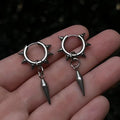 Gothic Style Punk Metal Personality Rivet Star-pointed Cone Hoop Pendant Earrings for Women Hip Hop Earring Charm Jewelry Gift