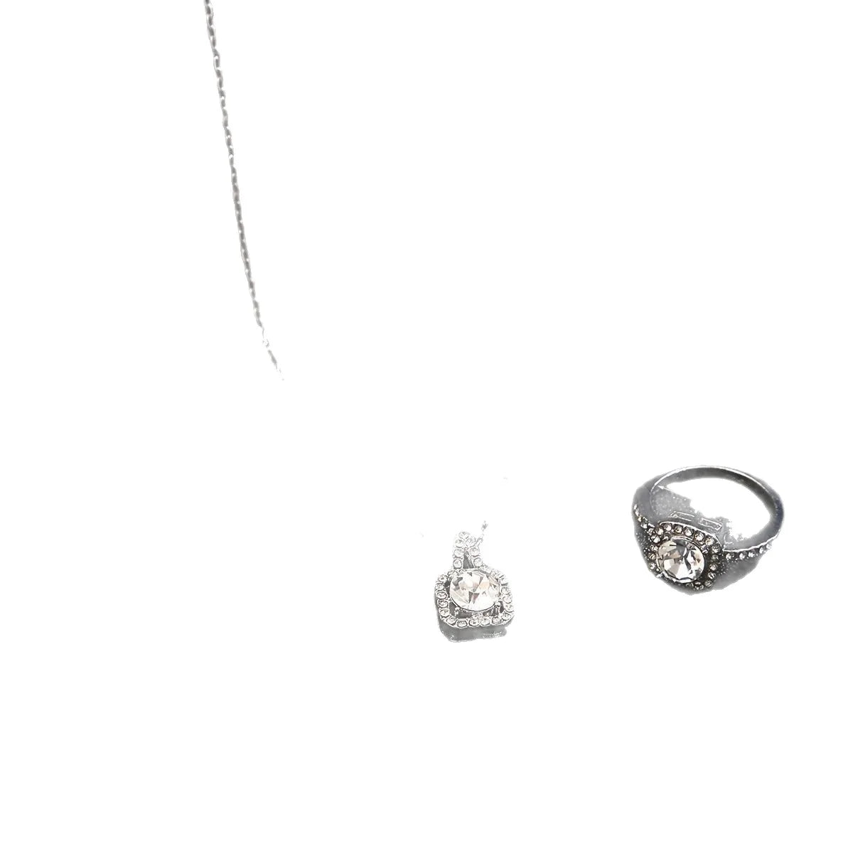 Women's best selling elegant pendant set with square cut micro inlaid zirconia   fashionable necklace   earrings   and ring three piece set luxury