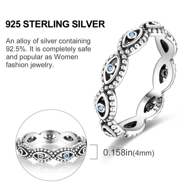 Original 925 Sterling Silver Ring Colorful Diamonds Cubic Zircon Finger Ring for Women
