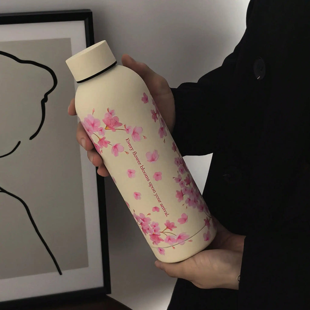 1pc550ml Sakura Tree Series Water Cup, Double-Layer Stainless Steel Insulated Coffee Cup, Cold Cup, Vacuum Flask And Insulated W mbzr