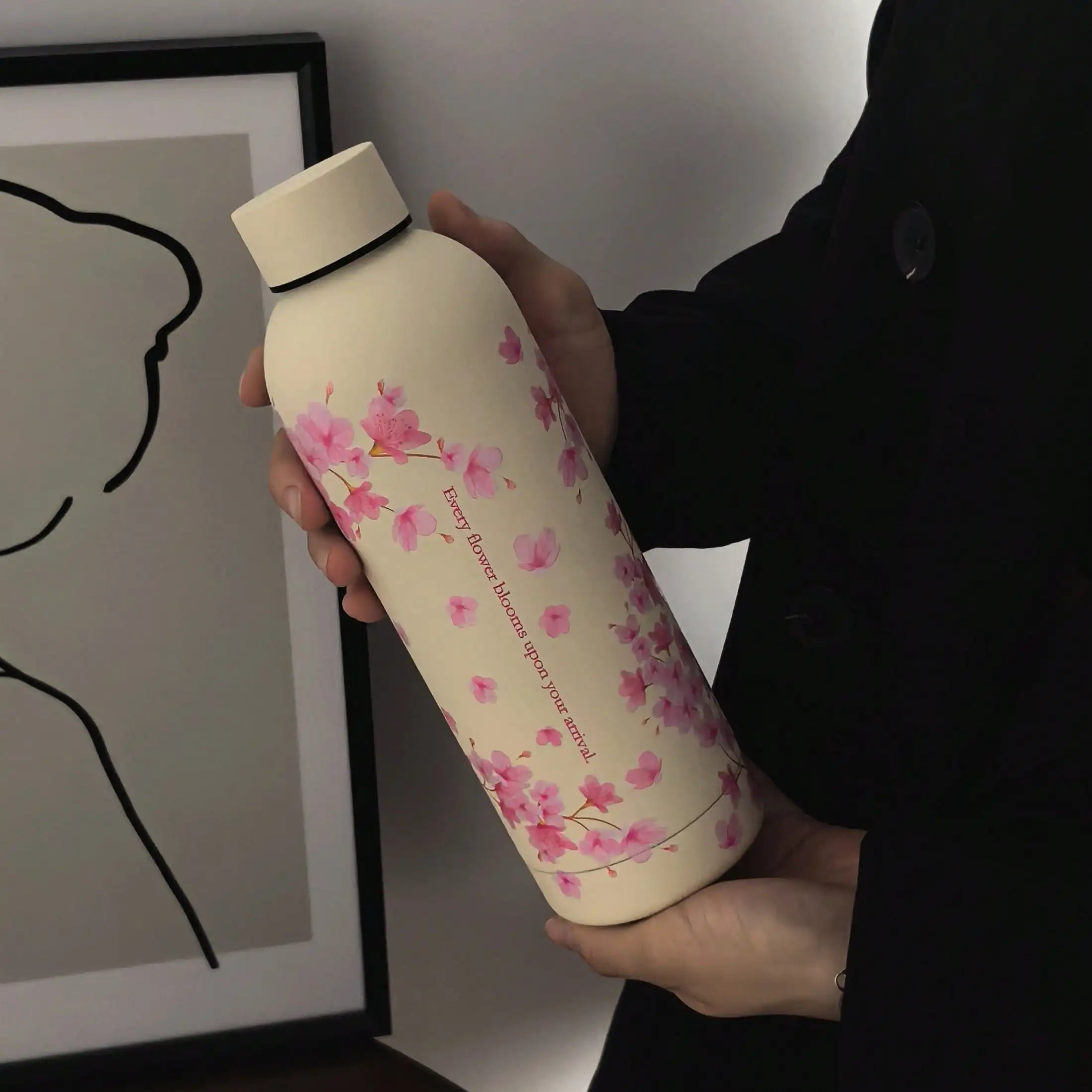 1pc550ml Sakura Tree Series Water Cup, Double-Layer Stainless Steel Insulated Coffee Cup, Cold Cup, Vacuum Flask And Insulated W mbzr