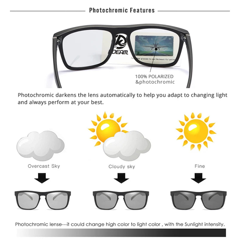 KDEAM Legend Square Sunglasses Polarized Lens Unisex for Outdoors with Brand Box