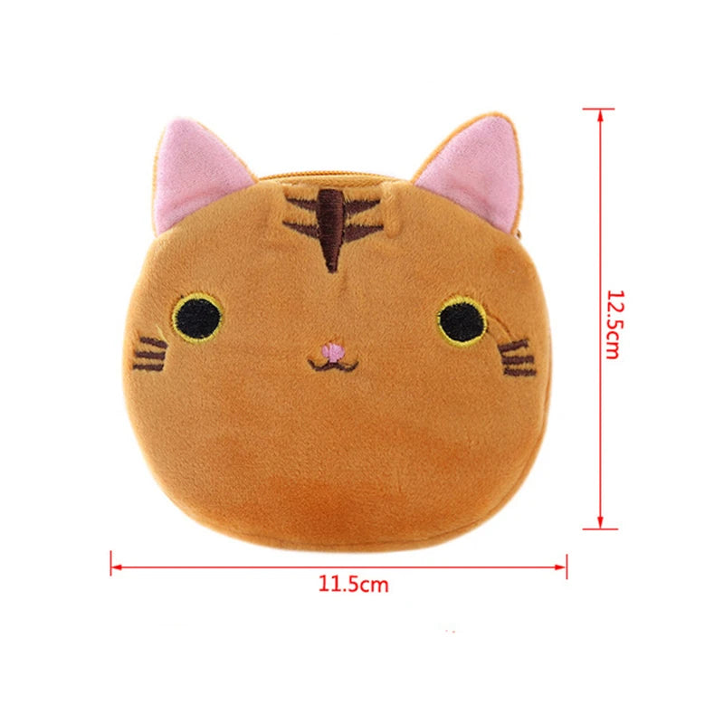 Cartoon Kids Girls Coin Purse Cute Cat Plush Wallet Women Girls Change Purse Bag Mini Money Coin Key Wallets Pouch Children Gift