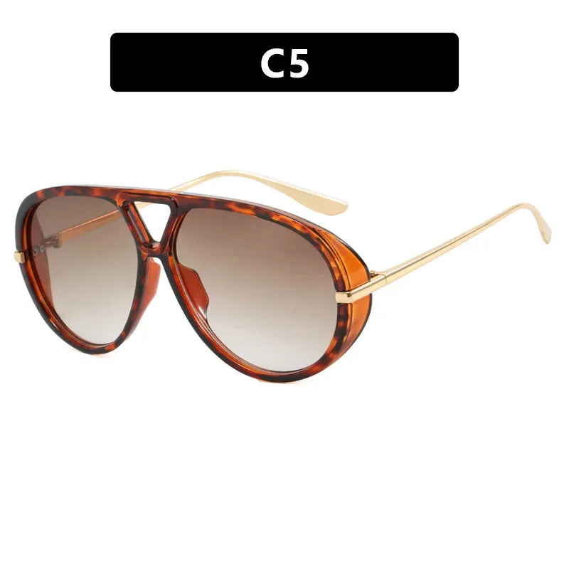 Vintage Oversized Sunglasses Women Retro Brand Big Frame Sun Glasses Female Black Yellow Ins Style Square Glasses Oculos De Sol mbzr