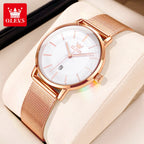 OLEVS 5869 Women Watch Fashion Simple Ultra Thin 6.5mm Quartz Women's Watch Top Brand Calendar Waterproof Women Luxury Watch mbzr