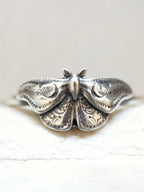 Gothic Dark Punk Moth Ring, Vintage Women's Party Creative Design Ring, Unique Personality Jewelry, Retro Style Accessory, Dark Aesthetic Rings, Statement Rings, Metal Rings
