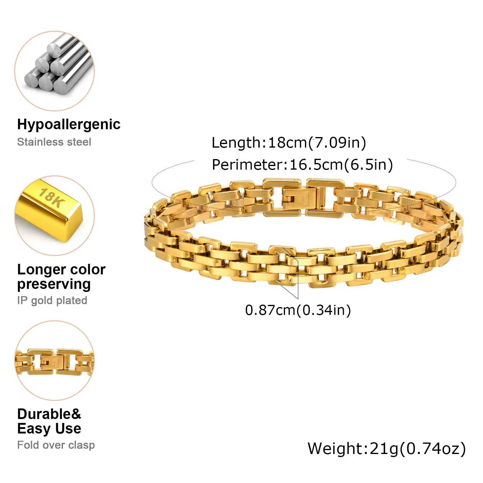 Trendy Watch Strap Bracelet for Women,Waterproof Stainless Steel Bracelets,Fashion Jewelry Party Gifts