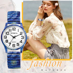 Men Women Analog Quartz Wristwatch, High-Definition Easy-Read Oversized Arabic Numerals Dial, Galaxy Starry Sky Pattern Decoration,  Elastic Stretch Comfortable Band, Lightweight Slip-On Casual Everyday Watch, Festival Party mbzr