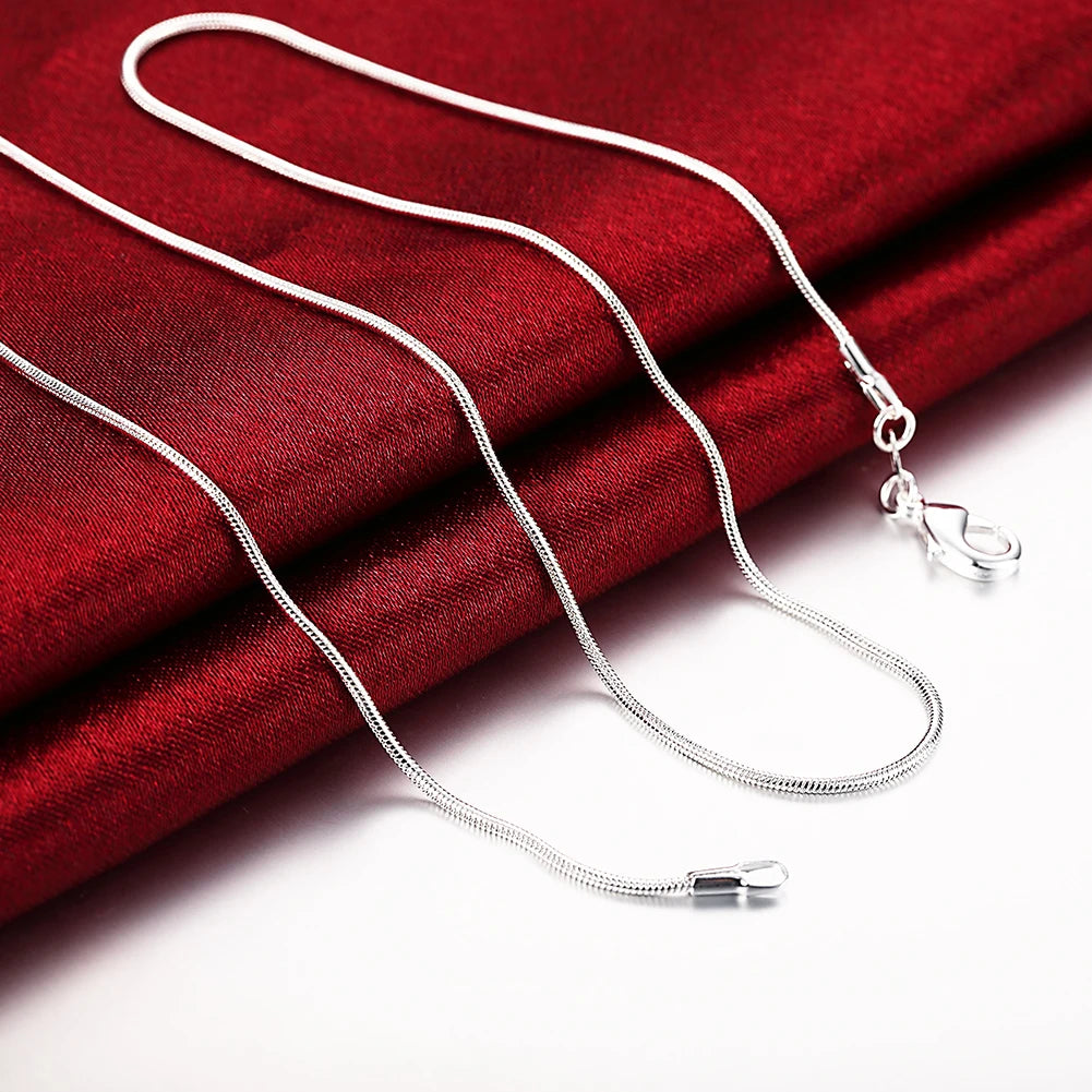 10PCS LOT Wholesale 925 Sterling Silver 16/18/20/22/24/26/28/30 Inch 1mm Snake Chain Necklace For Woman Man Fashion Jewelry mbzr