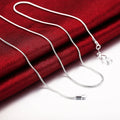 10PCS LOT Wholesale 925 Sterling Silver 16/18/20/22/24/26/28/30 Inch 1mm Snake Chain Necklace For Woman Man Fashion Jewelry mbzr