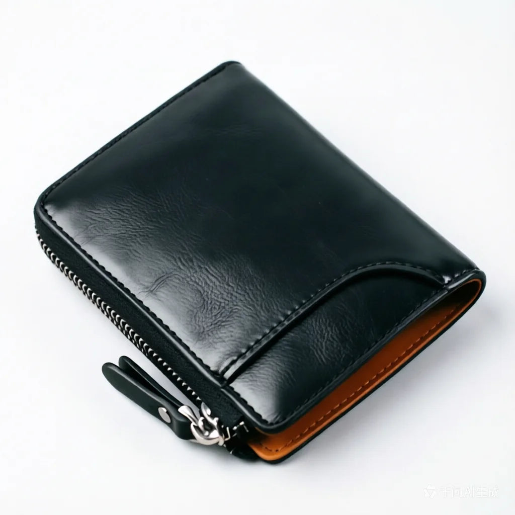 Men's Vintage PU Leather Short Wallet, Kangaroo Embossed Zipper Purse With Card Slots & Coin Pocket, 2 Colors Available