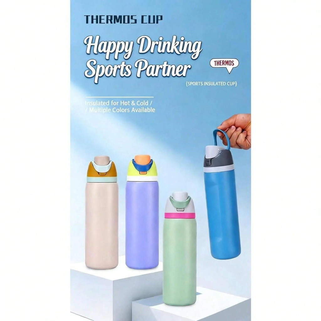 Insulated Stainless Steel Water Bottle with Straw,Reusable Sports and Travel Bottle for School, Kids, and Outdoors - Leakproof and BPA-Free (Lavender purple, 16.0, oz) mbzr