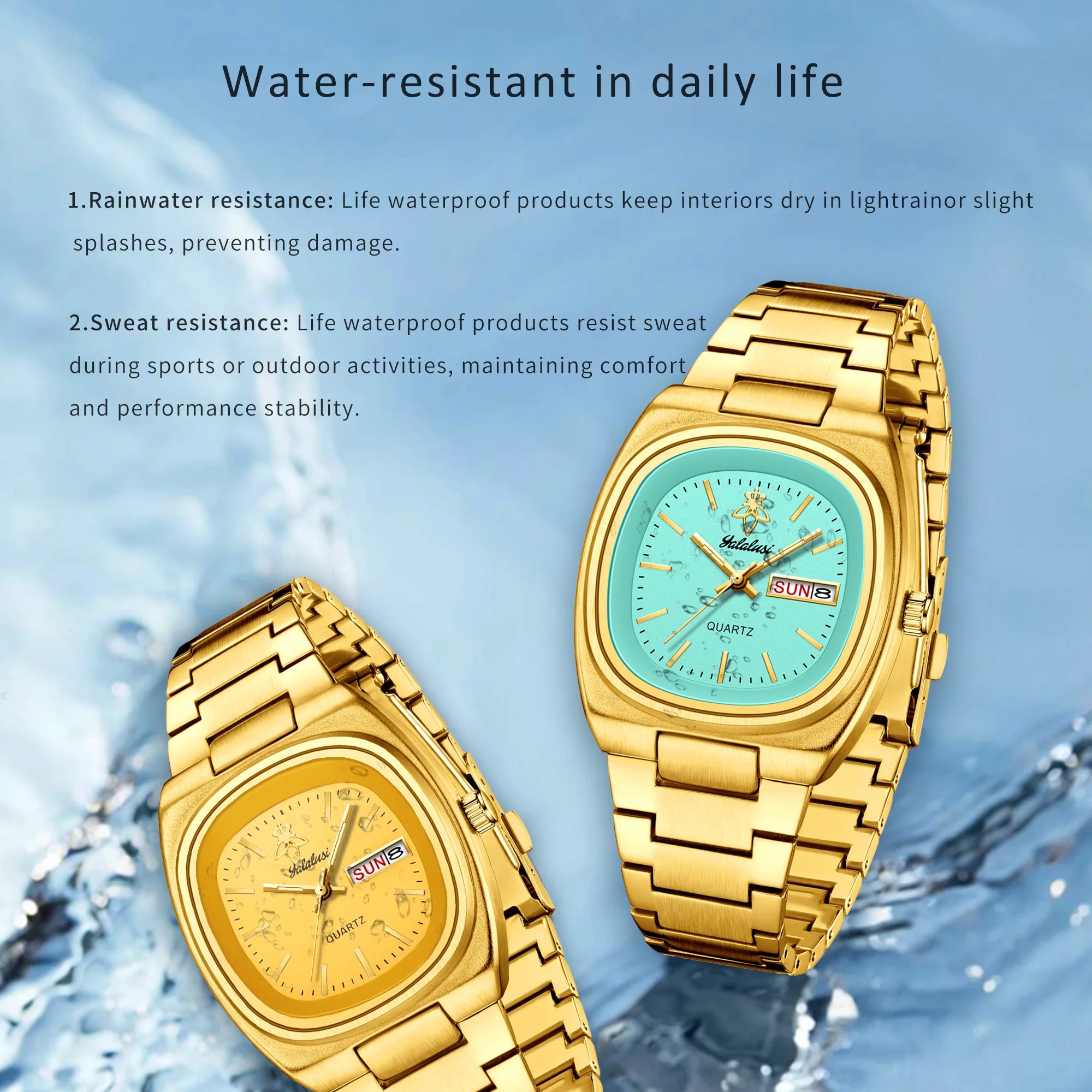 YaLaLuSi Vintage Tonneau Square White Dial Women Watch Day Date Display Brushed Solid Link Gold Bracelet Quiet Luxury Waterproof Ladies Quartz Wristwatch For Office Daily Commute