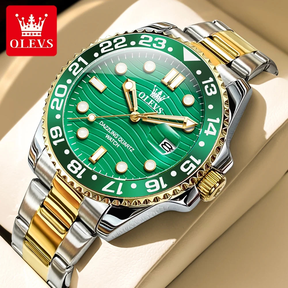 OLEVS 3610 Quartz Watch Fashion Original Diving Series Waterproof Date Rotating Dial Luxury Brand mbzr