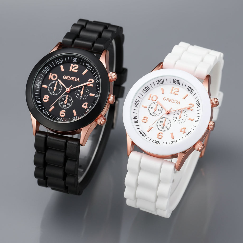 4PCS Couple Watches Fashion Arabic Women Quartz Watch Casual Silicone Band Wristwatches Magnet Heart-Shaped Bracelets Set mbzr