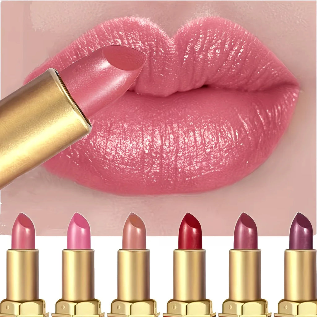 Luxurious 6-Piece Matte Lipstick Set: Long-lasting and highly pigmented, featuring a creamy-smooth texture suitable for all skin tones—perfect for both everyday wear and festive party looks. mbzr