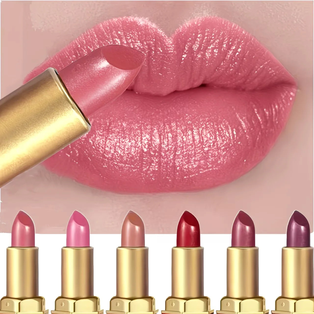 Luxurious 6-Piece Matte Lipstick Set: Long-lasting and highly pigmented, featuring a creamy-smooth texture suitable for all skin tones—perfect for both everyday wear and festive party looks. mbzr