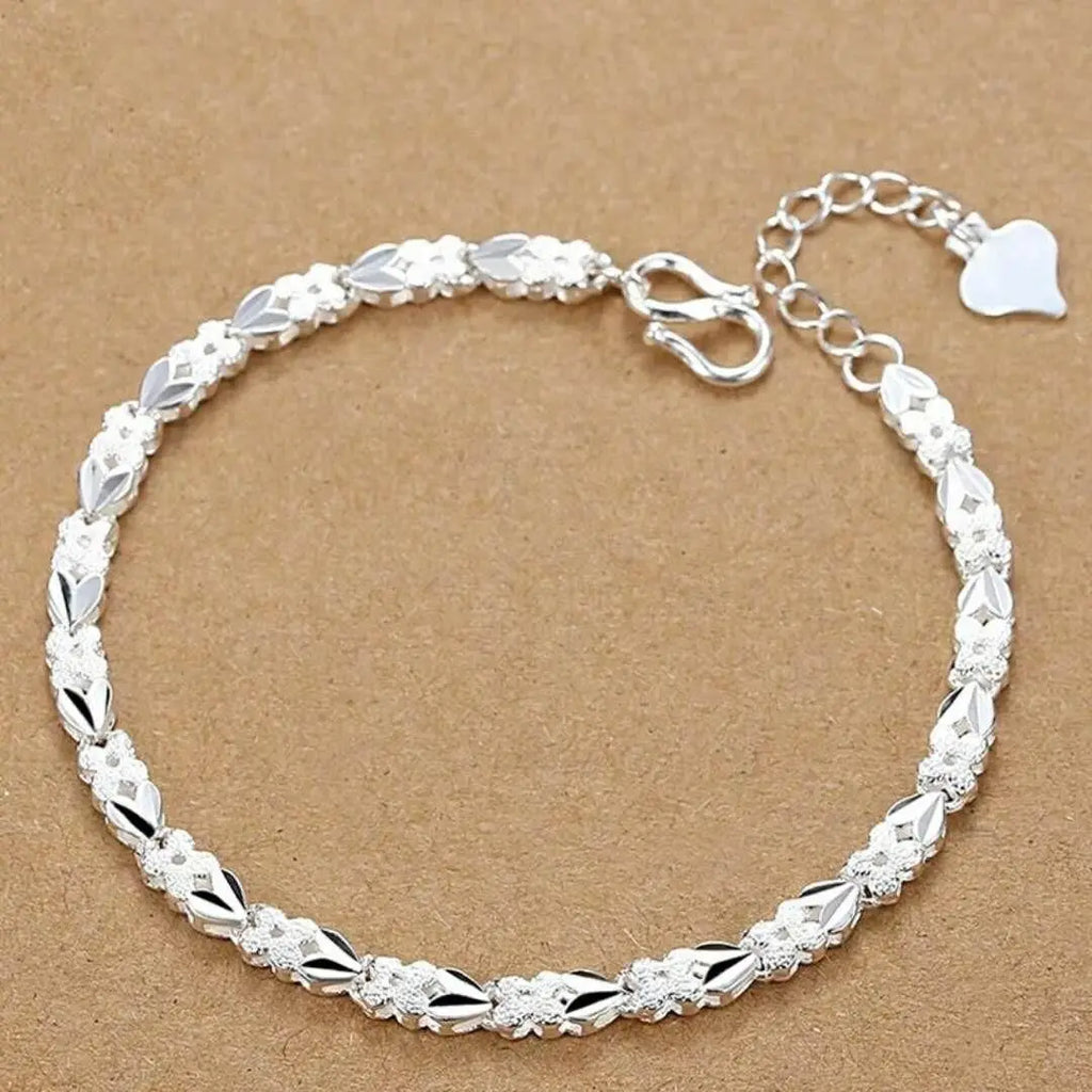 Men Women Solid Link Charm Bracelet S925 Sterling Silver Hypoallergenic Never Fade Minimalist Luxury Fine Jewelry Gift For Wedding Anniversary Birthday Party Wholesale