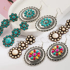 European and American Exaggerated Turquoise Earrings, Retro and Fashionable New Geometric Multi-layer Long Earrings Wholesale mbzr