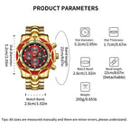 YaLaLuSi Men's Sport Chronograph Watch, Multi-Function Quartz Wristwatch with Gold Tone Bracelet, Multiple Colors Available, Ready-to-Gift Set