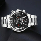 5PCS Set DEYROS Fashion Mens Calendar Watches Men Business Stainless Steel Quartz Wristwatch Male Casual Necklace Bracelet Watch mbzr