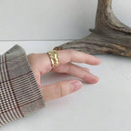 A Vintage Baroque-Style Open-Ended Irregular Ring Women, A Wide-Band Stainless Steel Accessory, A Women, Suitable Vacation/Daily/Holiday Wear SZJF