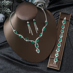 Hot Selling Fashion Jewelry Popular Jewelry Set Full Diamond Claw Chain Bridal Necklace Earrings Bracelet Jewelry