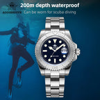ADDIESDIVE Luxurious Men's Analog Quartz Watch BGW9 Luminous 20 Bar Waterproof Men's Diving Stainless Steel Men Watches H3