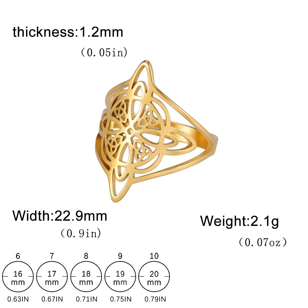Stainless Steel Celtic Knot Amulet Ring for Women and Men