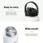 Water Bottle With 2In1 Lid Chug Lid Straw Lid Double Walled Vacuum Stainless Steel Water Bottles, Water Jug With Stra mbzr