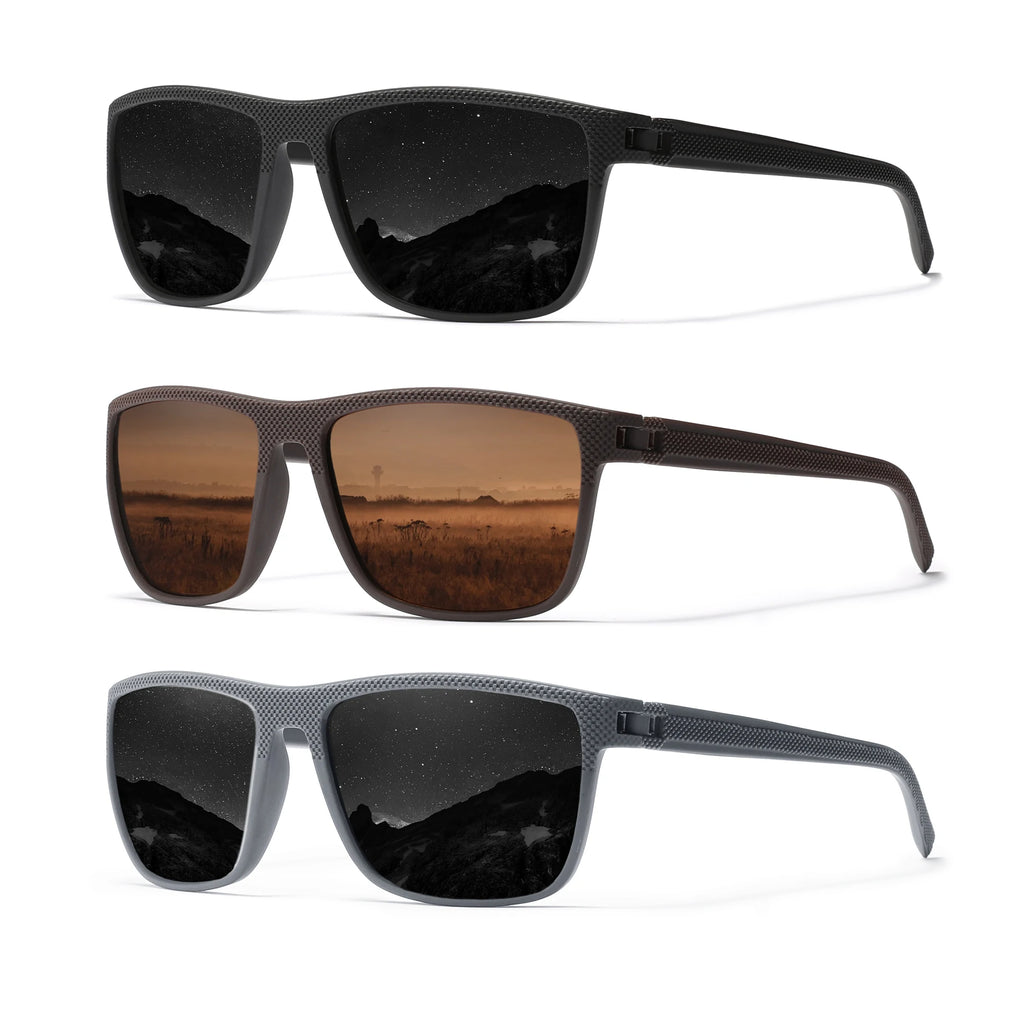 KINGSEVEN 3pcs Sunglasses For Men luxury Polarization High Quality TR90 UV400 Eyewear Eye Protection Glasses