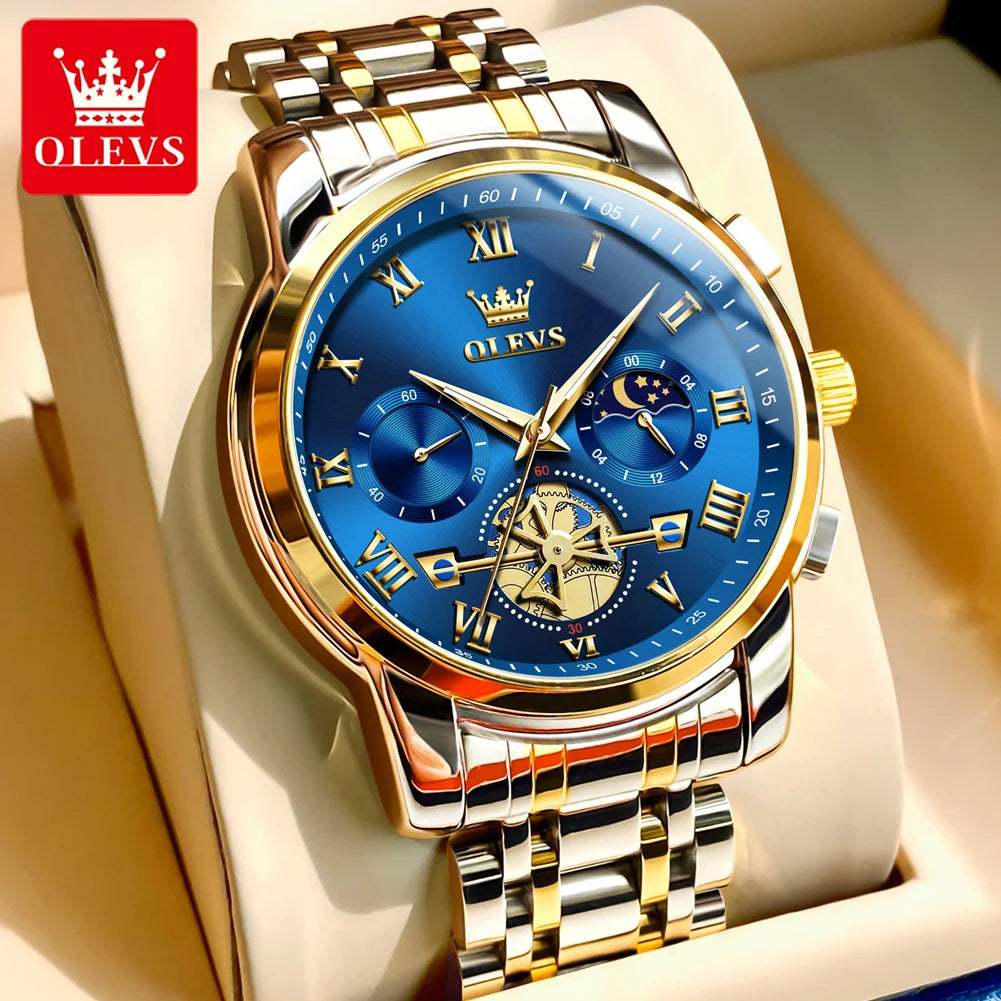 OLEVS 2859 Brand original authentic watches for man luxury Gift Box Steel band multifunctional quartz men's watch mbzr