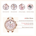 OLEVS 9999 Women Watch Brand Original Elegant Waterproof Chronograph Luxury Ceramic Dress Pink Women Quartz Watch Reloj Mujer mbzr