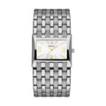 YaLaLuSi Full Rhinestone Square Ladies Watch Silver Metal Strap Gold Roman Dial Luxury Women Quartz Dress Watch