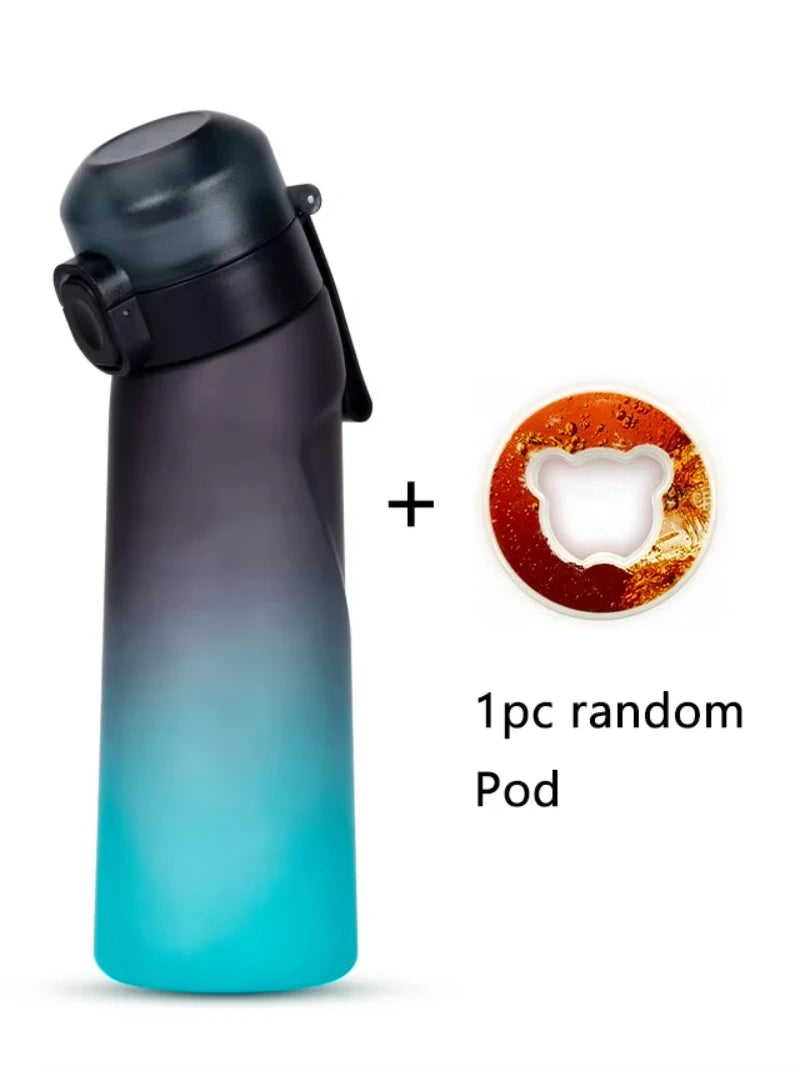 1pc Gradient Air Water Bottle With 1PC Random Bear Shape Scented Flavor Pods Drinks Bottles Outdoor 0 Sugar 0 Calorie Water Cup mbzr