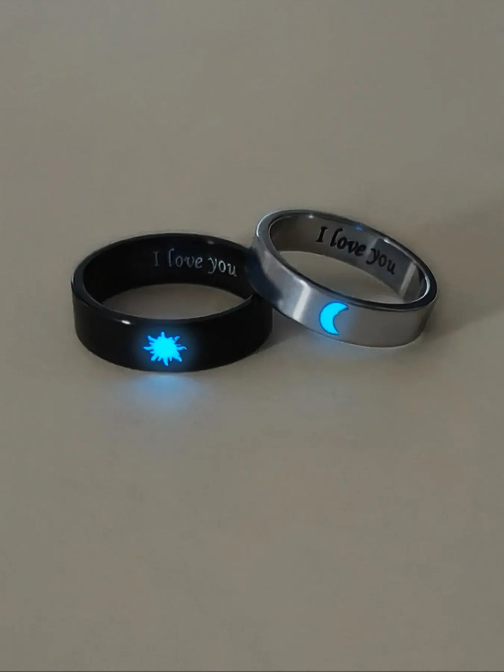 Cute Couple Rings Set, 2 Pieces Sun Moon Design, Dark Aesthetic Rings, Beautiful Rings, Perfect Gift for Valentine's Day, Romantic Jewelry for Him & Her, Wedding Promise Rings, Steel Ring