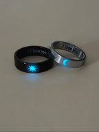 Cute Couple Rings Set, 2 Pieces Sun Moon Design, Dark Aesthetic Rings, Beautiful Rings, Perfect Gift for Valentine's Day, Romantic Jewelry for Him & Her, Wedding Promise Rings, Steel Ring