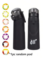 1pc new 800ml/27oz portable sports traw water bottle, equipped with 0 sugar and 0 calorie random 1pc fruit beverage flavor pods mbzr