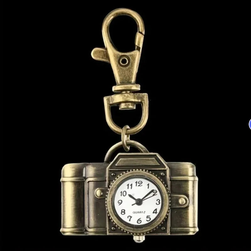 classic retro camera backpack keychain pendant watch for male and female students cartoon cute accessories