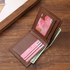 Slim Leather Wallet for Men RFID Blocking Bifold Front Pocket Wallet Minimalist Credit Card Holder Cash Money Clip mbzr