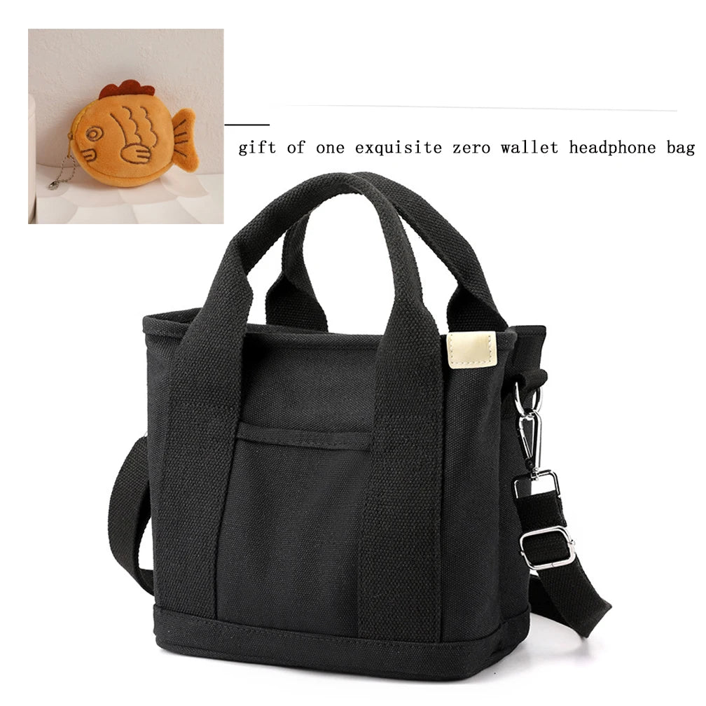 Women's Solid Color Large Capacity Tote Bag Crossbody Bag Hand Bag And Coin Purse Set, Adjustable Strap, Shoulder Bag, Canvas Ba mbzr