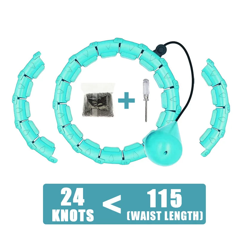 Weighted Fitness Circle Hoops for Adults Weight Loss Plus Size for Adults Smart Exercise 2 in 1 Adjustable with Detachable Knots mbzr