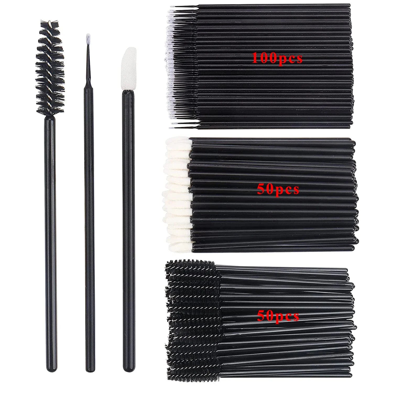 200pcs Disposable Brushes Set Mascara Wands Lip Brushes Microbrush Applicator Swab for Eyelash Extension Eyebrow Makeup Tools mbzr