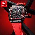 OLEVS 2942 Fashion Quartz Movement Men Watch Moon Phase Dial Night Light Function 30m Waterproof Sport Style Single Calendar Window Watch mbzr