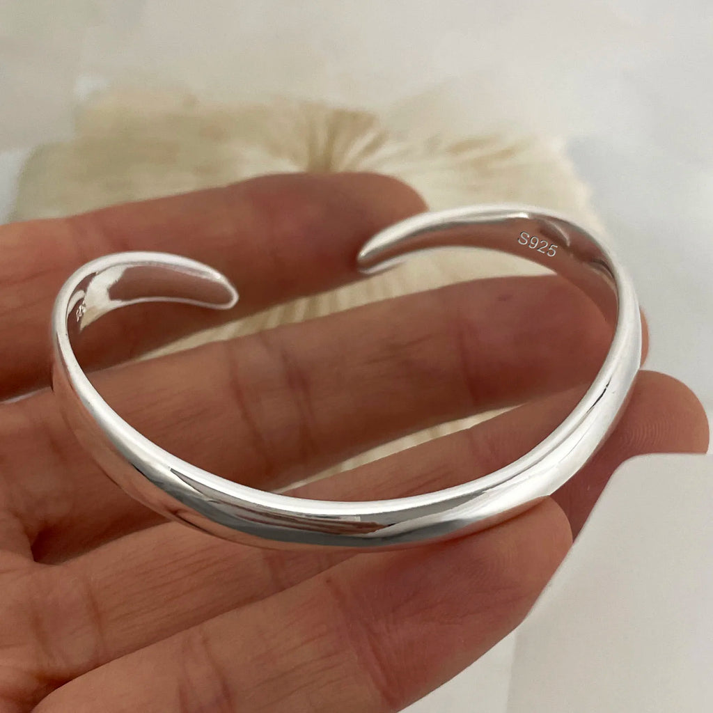 1pc  925 Sterling Silver Bracelets for Women Chain Accessories Trend Vintage Simple Heart Pendant Party Jewelry Gift mbzr