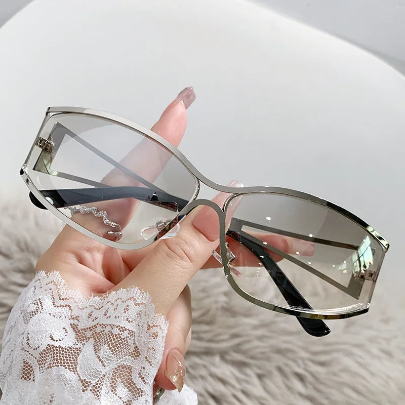 1 new European and American style high-end future technology-feeling color-changing sunglasses, personalized trend eye protection sunglasses, unisex