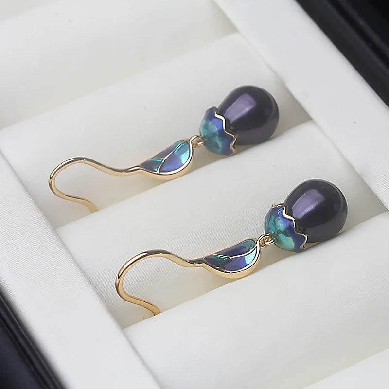 Freshwater Pearl Earrings Silver Women Birthday Gift White Black